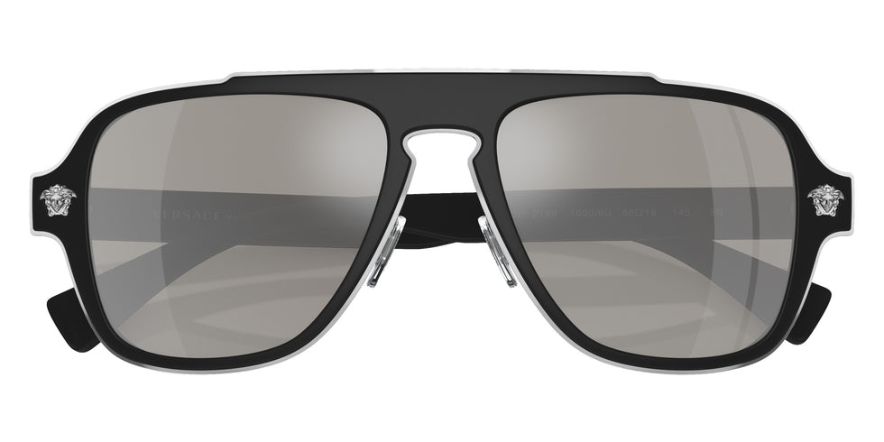 Versace VE2199 10006G 56 - Black / Light Gray Mirrored Silver #id:ve219910006g_s:100120