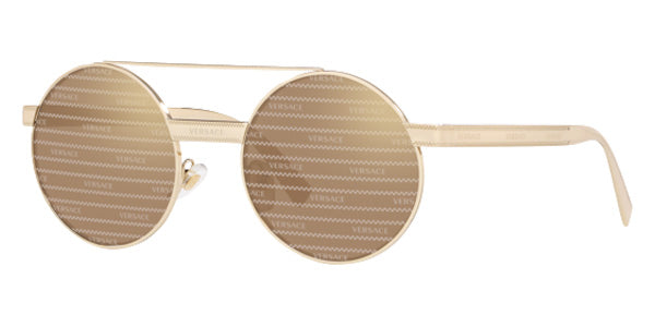 Versace VE2210 1252V3 52 - Pale Gold / Brown Tampo Versace Mirrored #id:ve22101252v3_s:100100