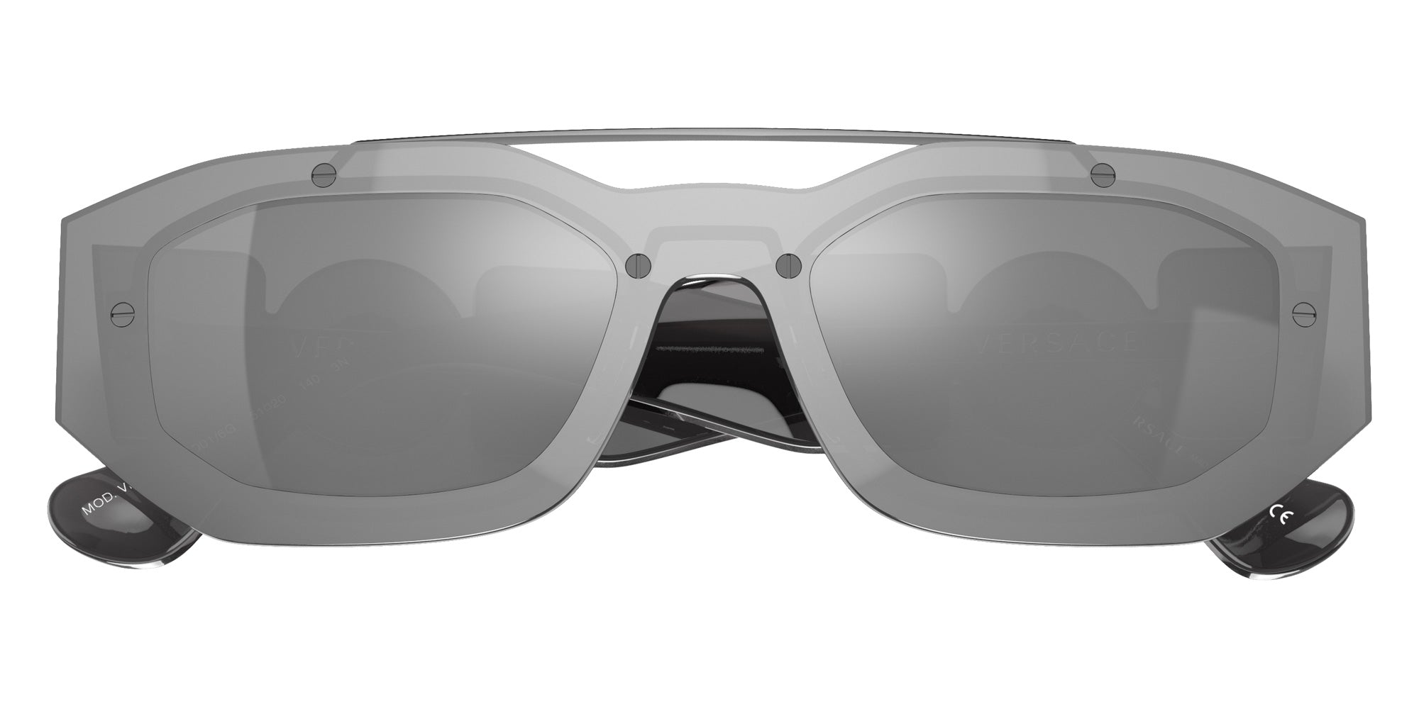 Versace VE2235 Biggie 10016G 51 - Transparent Gray Mirror Silver / Light Gray Mirrored Silver #id:ve223510016g_s:100120