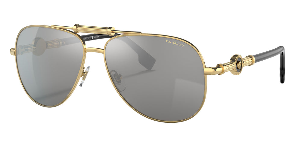 Versace VE2236 1002Z3 59 - Gold / Polarized Gray Mirrored Silver #id:ve22361002z3_s:102105
