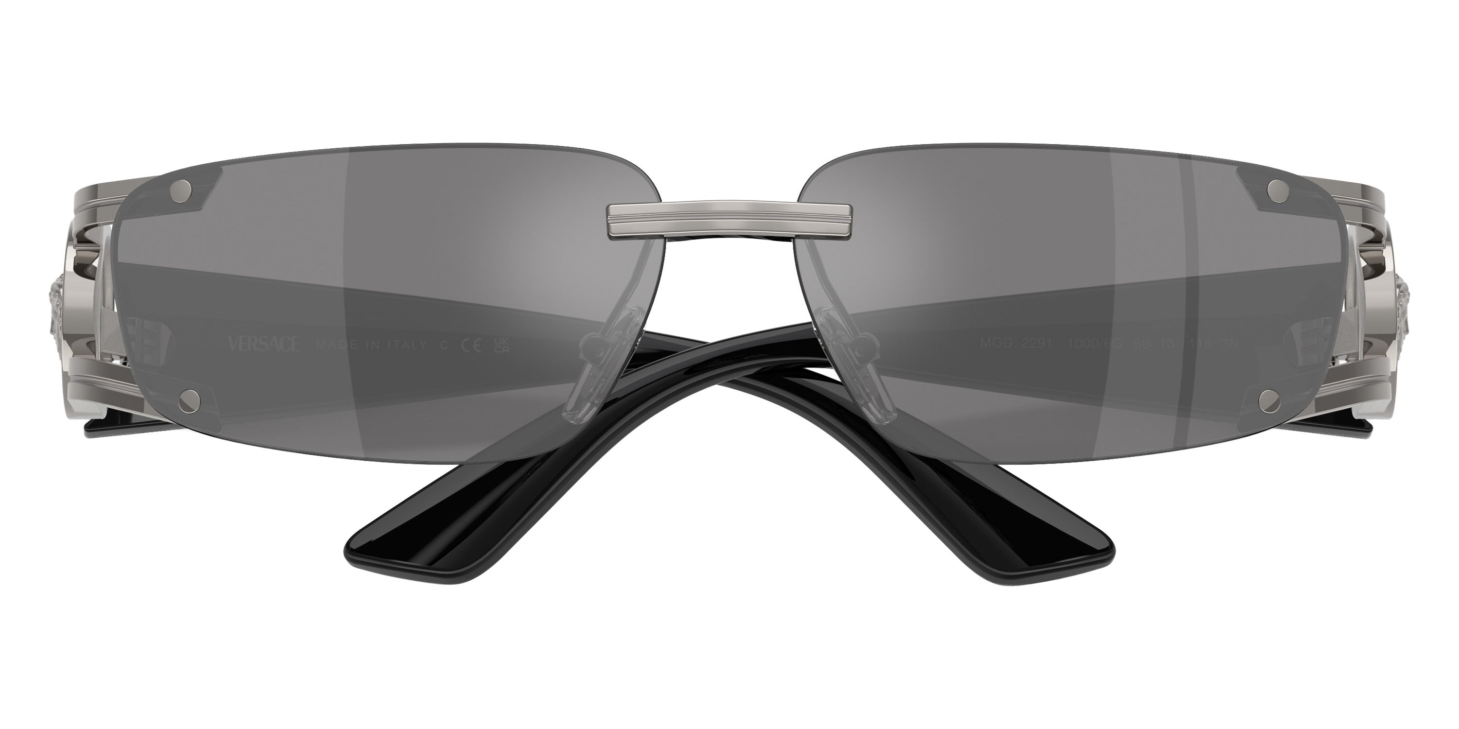 VERSACE VE2291 10006G 59 - Gunmetal / Dark Gray Mirrored Silver