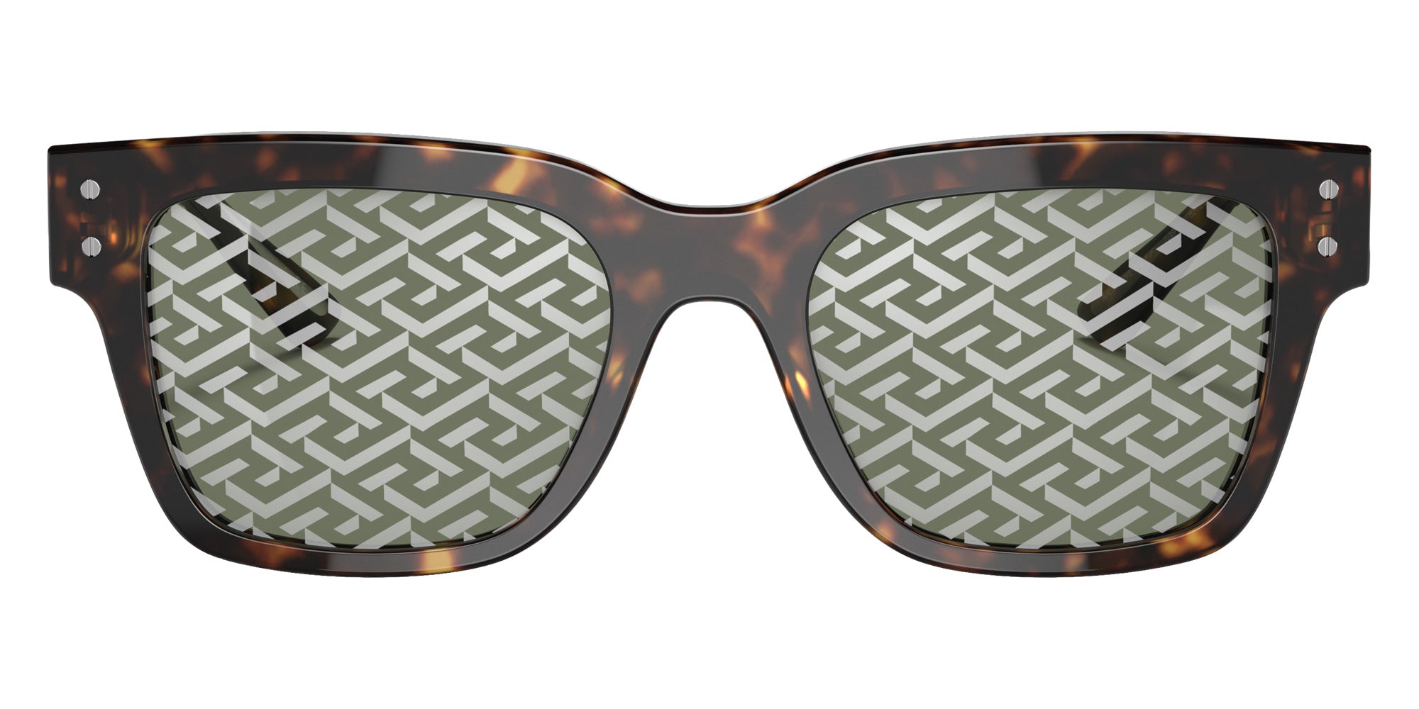 Versace VE4421F 108/V8 52 - Havana / Green Monogram Silver Mirrored #id:ve4421f108v8_s:100100