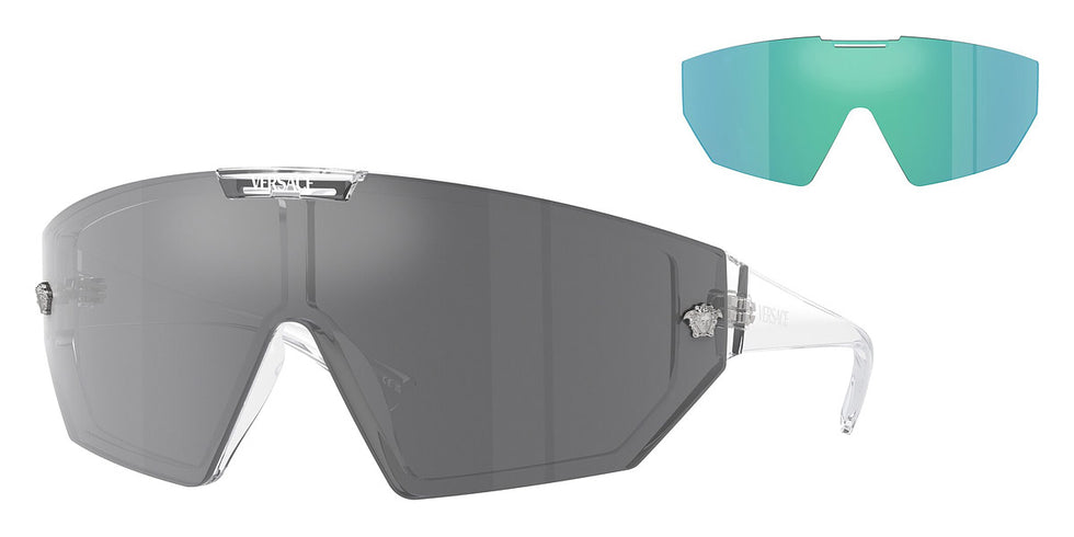 VERSACE VE4461 148/6V 47 - Crystal / Gray Mirrored Black/Mirrored Blue Violet