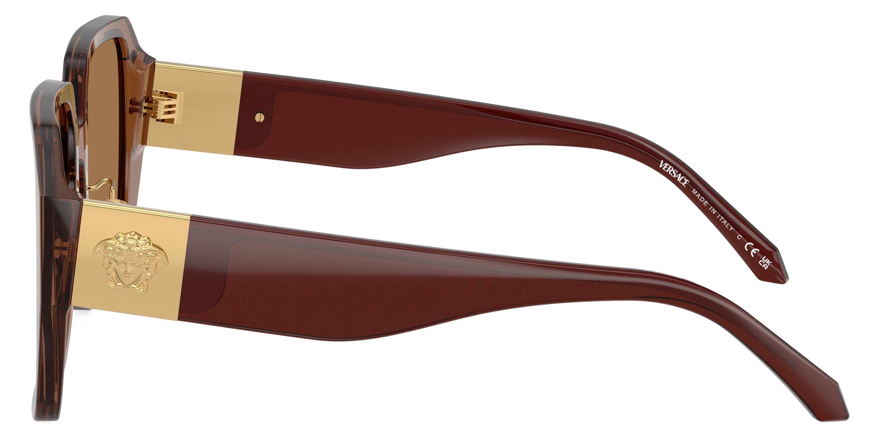 VERSACE VE4472D 5028/O 56 - Transparent Dark Brown / Brown Orange Metallic Mirrored