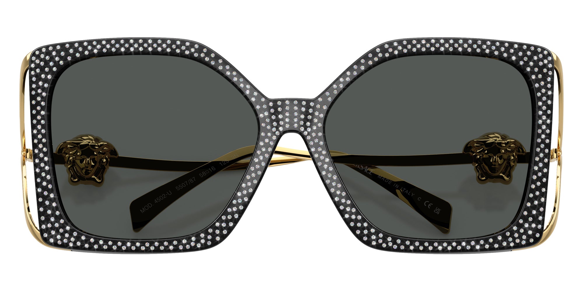 Versace VE4502U 550787 58 - Black Strass Crystal / Dark Gray #id:ve4502u550787_s:102120