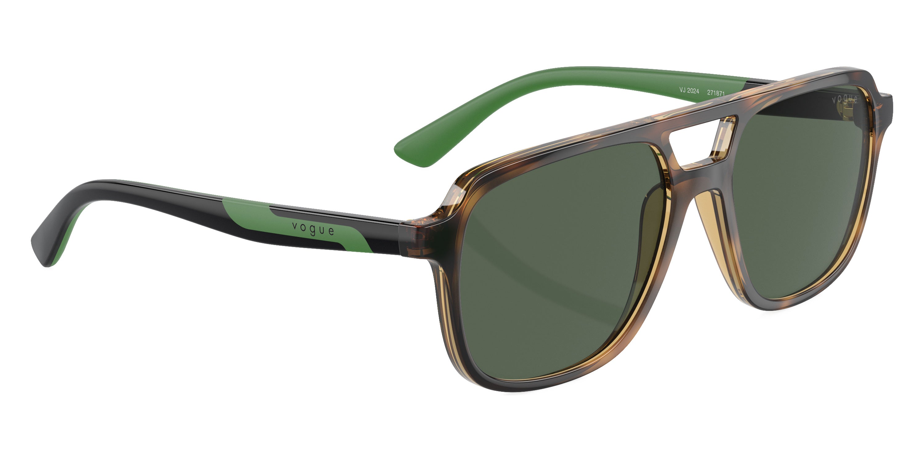 vogue eyewear VJ2024 271871 49 - Total Dark Havana/Black/Dark Green Rubber / Dark Green