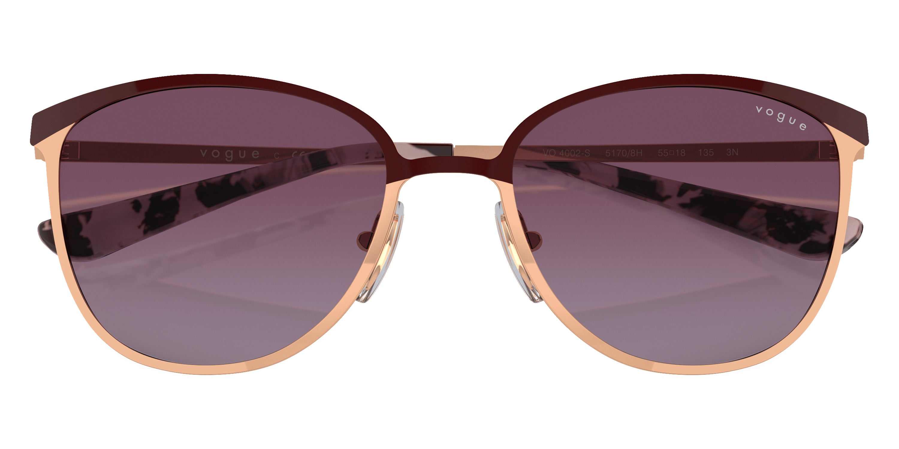 vogue eyewear VO4002S 51708H 55 - Top Bordeaux/Rose Gold/Pink Tortoise / Gradient Violet