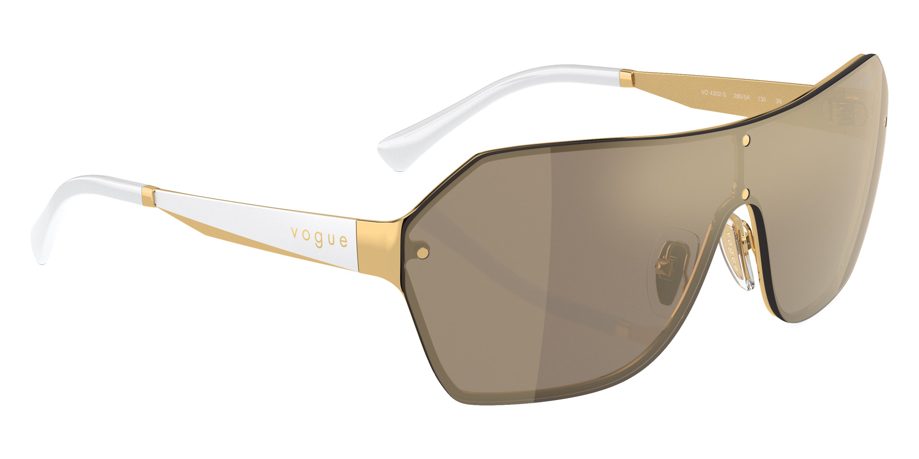vogue eyewear VO4302S 280/5A 41 - Gold/Matte White / Light Brown Mirrored Gold