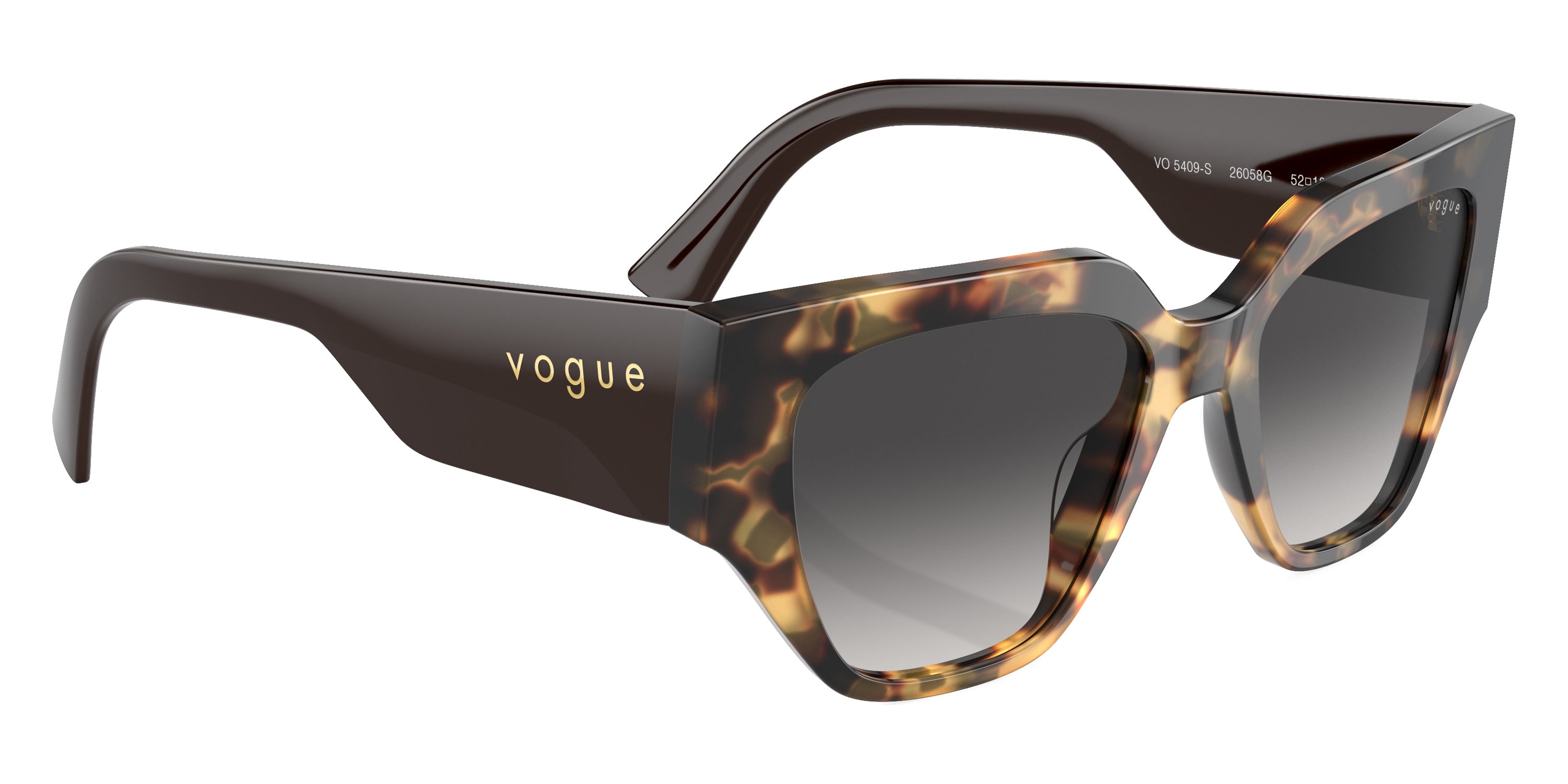 vogue eyewear VO5409S 26058G 52 - Yellow Tortoise/Full Brown / Gray Gradient Black