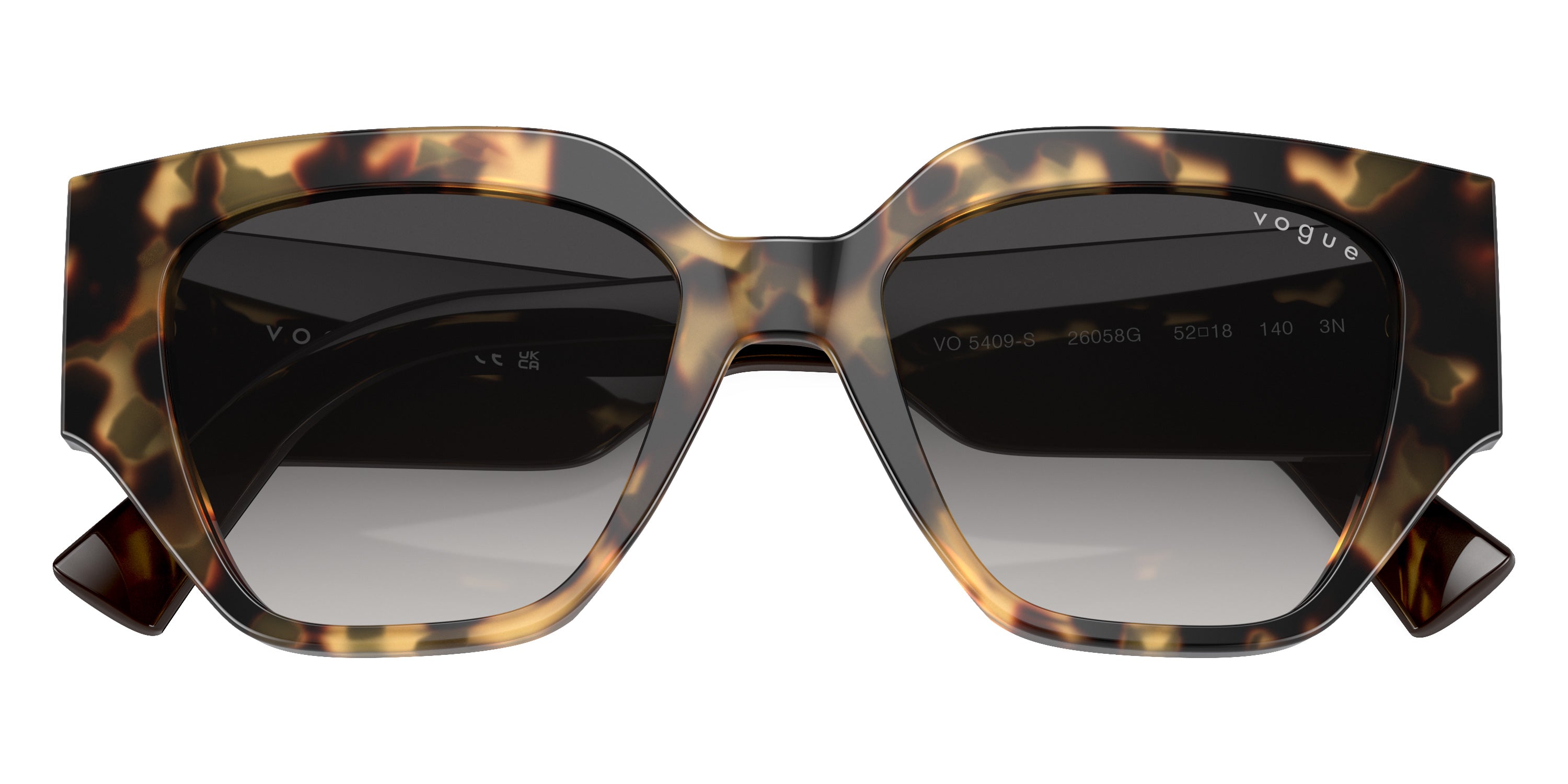 vogue eyewear VO5409S 26058G 52 - Yellow Tortoise/Full Brown / Gray Gradient Black