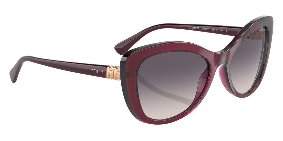 vogue eyewear VO5515SB 298936 55 - Transparent Cherry/Full Dark Purple / Pink Gradient Dark Gray