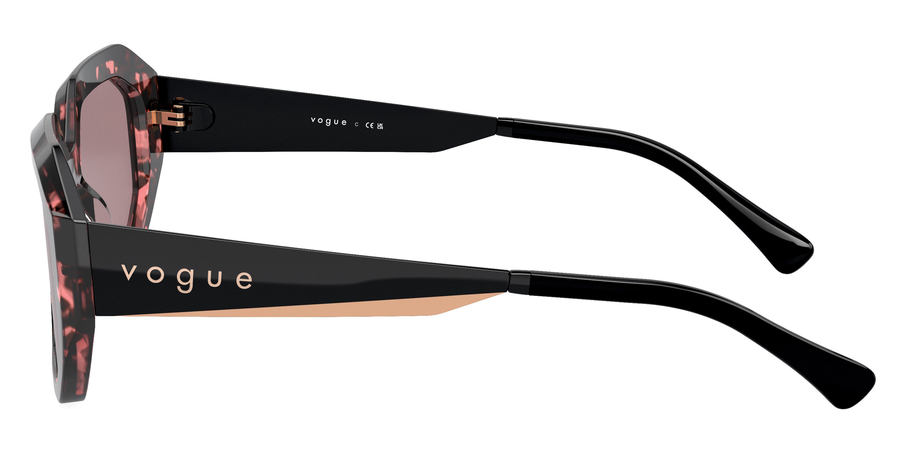 vogue eyewear VO5554S 31487N 54 - Red Tortoise/Matte Black/Rose Gold / Light Purple Brown