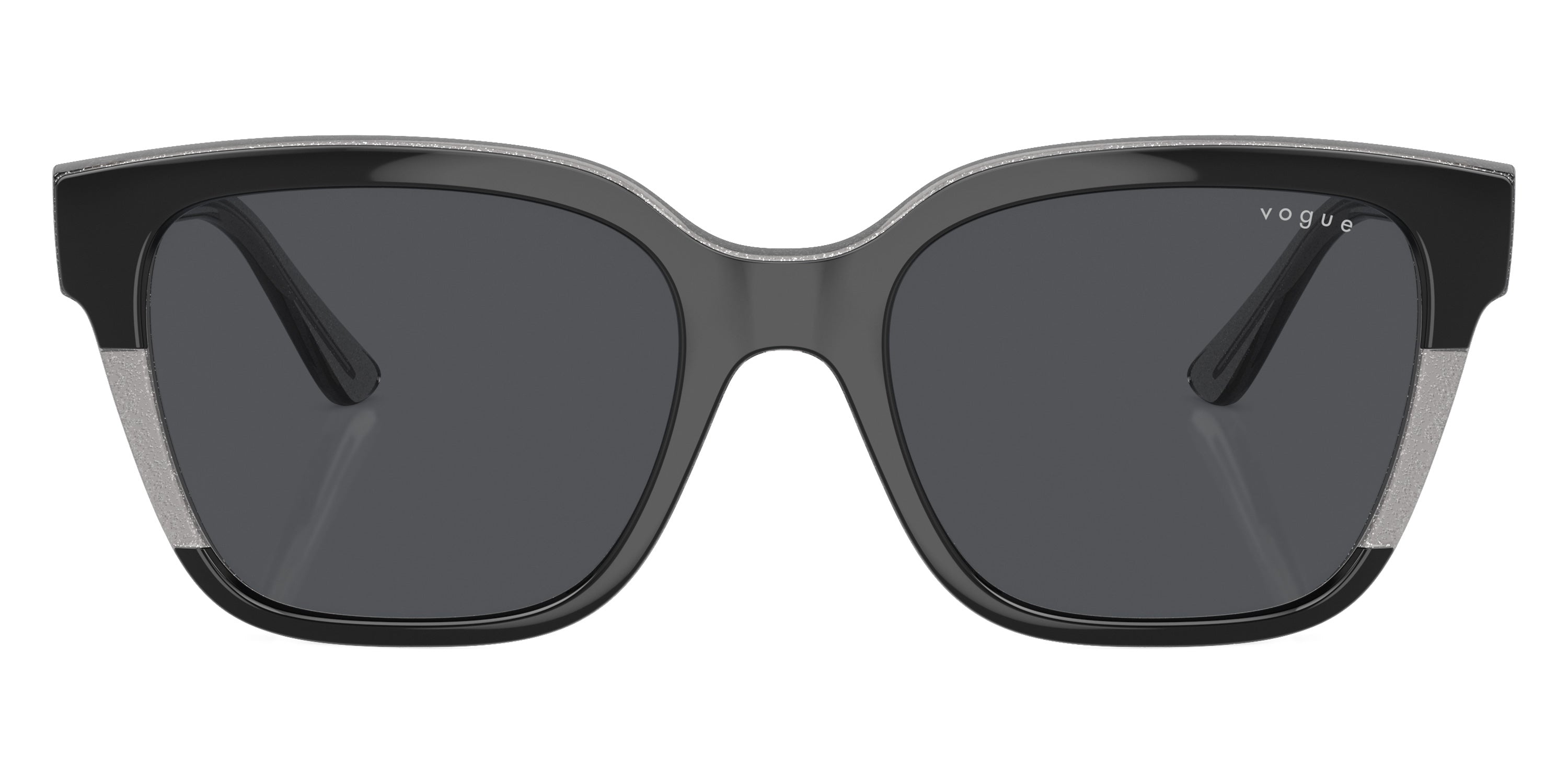 vogue eyewear VO5558S 313387 55 - Black/Transparent Gray Glitter / Dark Gray