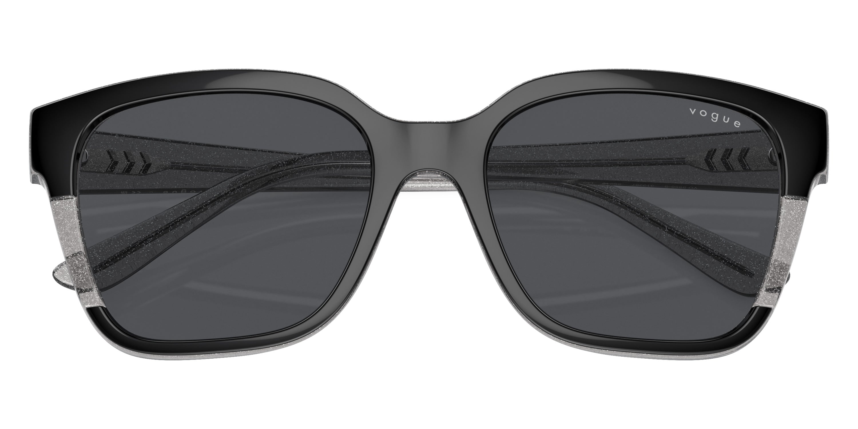 vogue eyewear VO5558S 313387 55 - Black/Transparent Gray Glitter / Dark Gray