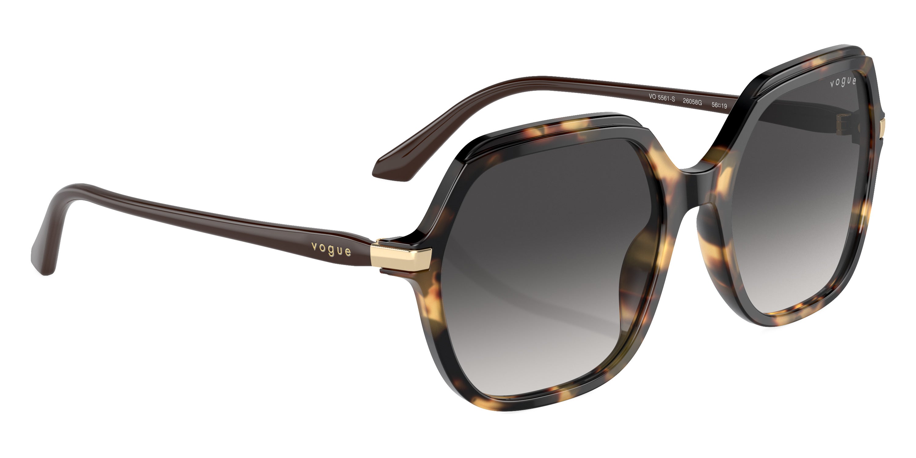 vogue eyewear VO5561S 26058G 56 - Yellow Tortoise/Brown / Gray Gradient Black