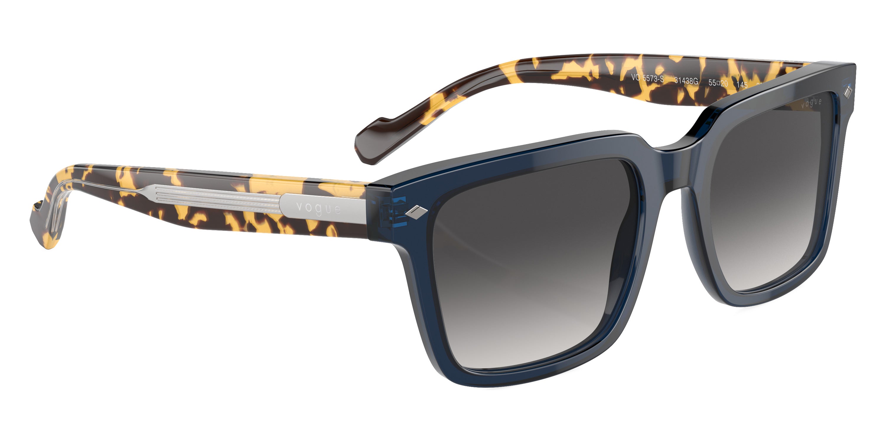 vogue eyewear VO5573S 31438G 55 - Transparent Blue/Top Crystal/Yellow Havana / Gray Gradient Black