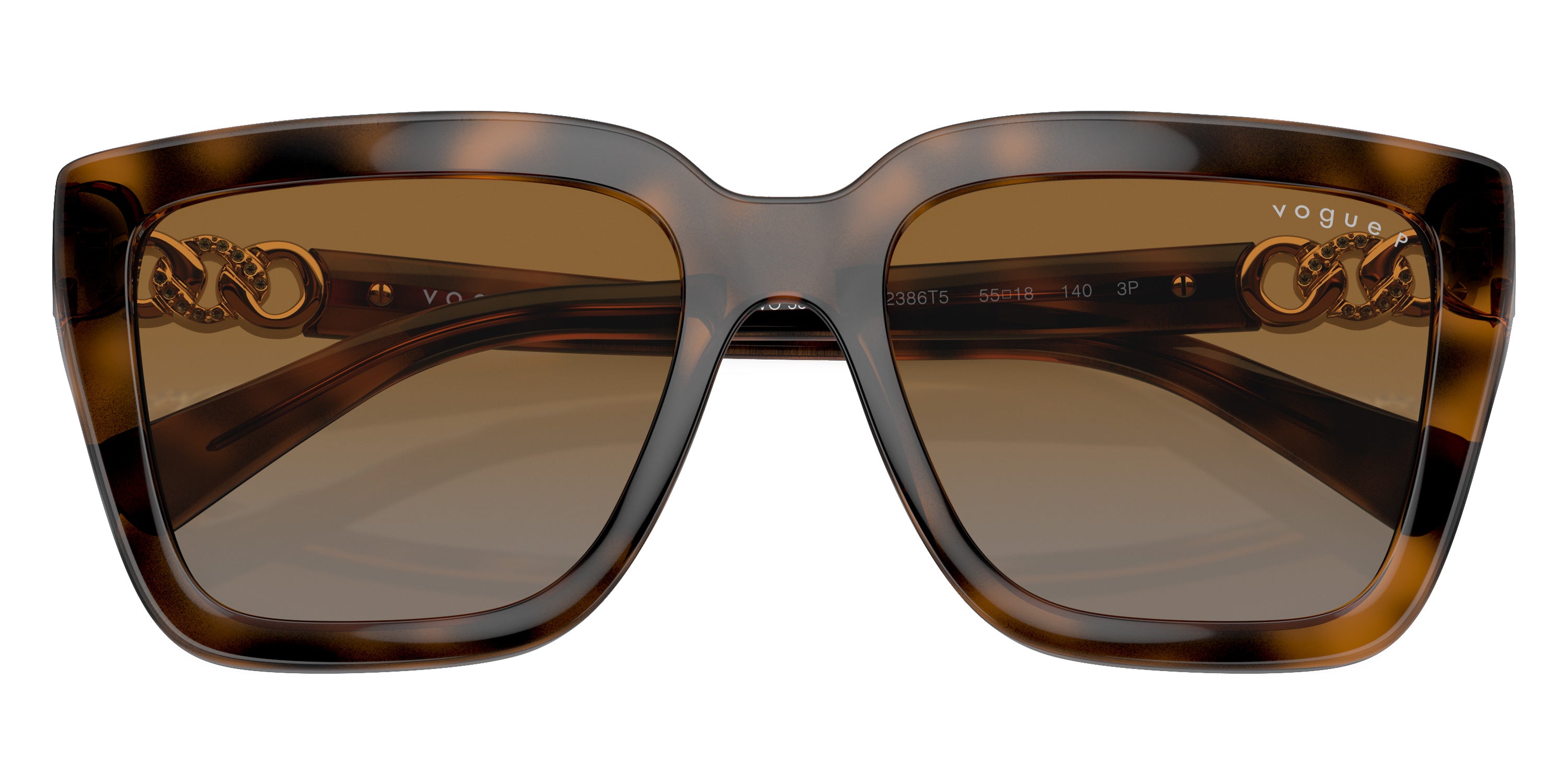 vogue eyewear VO5575SB 2386T5 55 - Top Dark Havana/Light Brown/Pale Gold / Gradient Brown Polarized