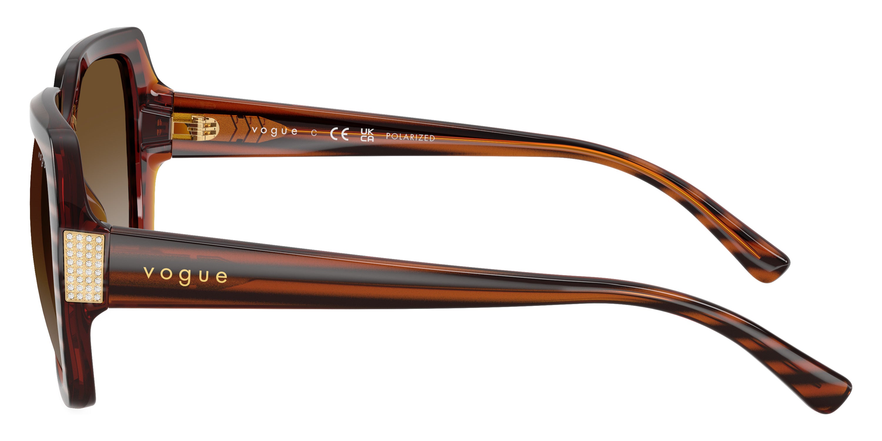 vogue eyewear VO5612SB 2571T5 55 - Striped Brown Havana / Gradient Brown Polarized