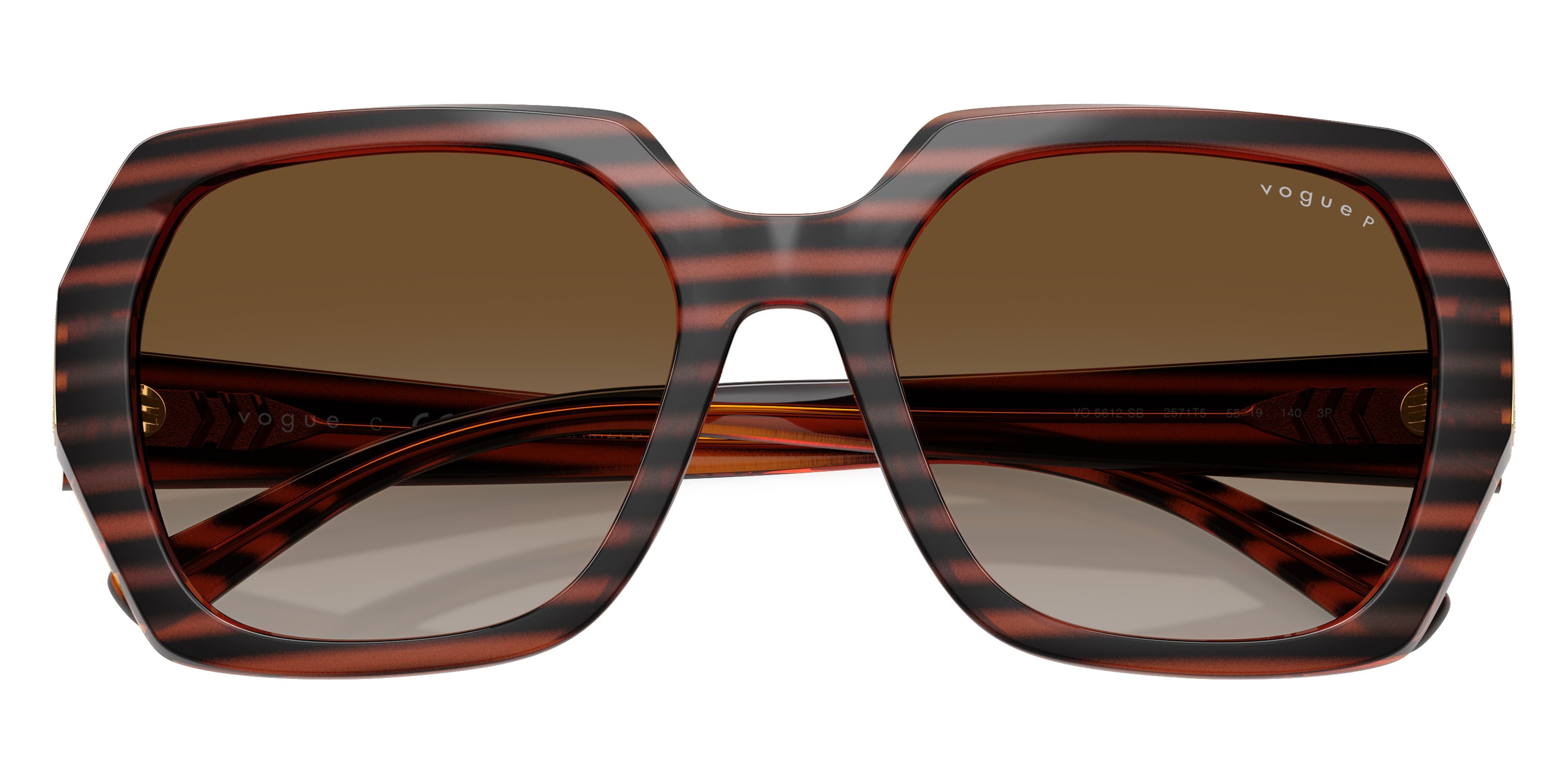 vogue eyewear VO5612SB 2571T5 55 - Striped Brown Havana / Gradient Brown Polarized