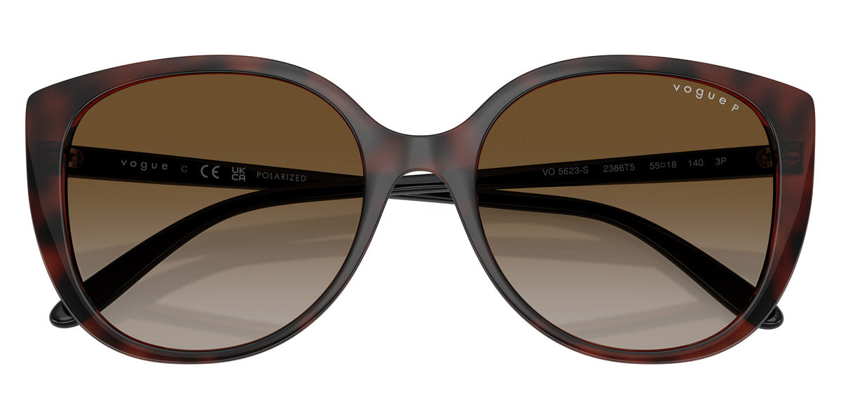 vogue eyewear VO5623S 2386T5 55 - Top Dark Havana/Light Brown/Black / Gray Gradient Brown Polarized