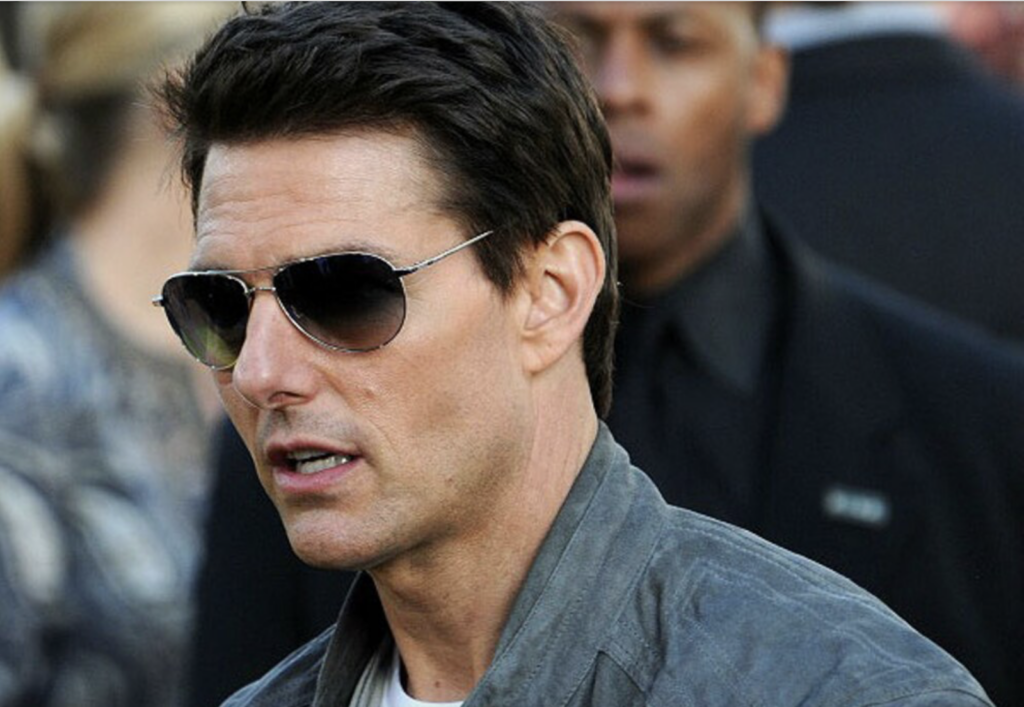 Tom Cruise Shines in Oliver Peoples Benedict Sunglasses at Rock of Ages Premiere