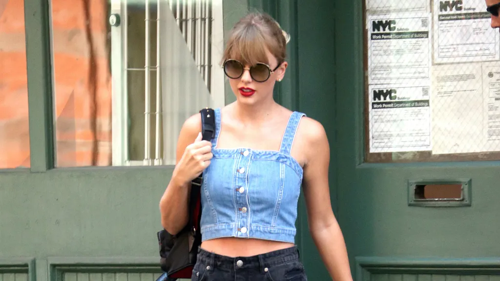 Taylor Swift Tops Off NYC Denim-on-Denim Chic with Jimmy Choo Andie/S Shades
