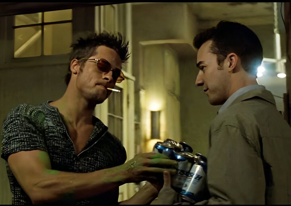 Red-Lens Fight Club, the Finale: Brad Pitt and Oliver Peoples Sunset