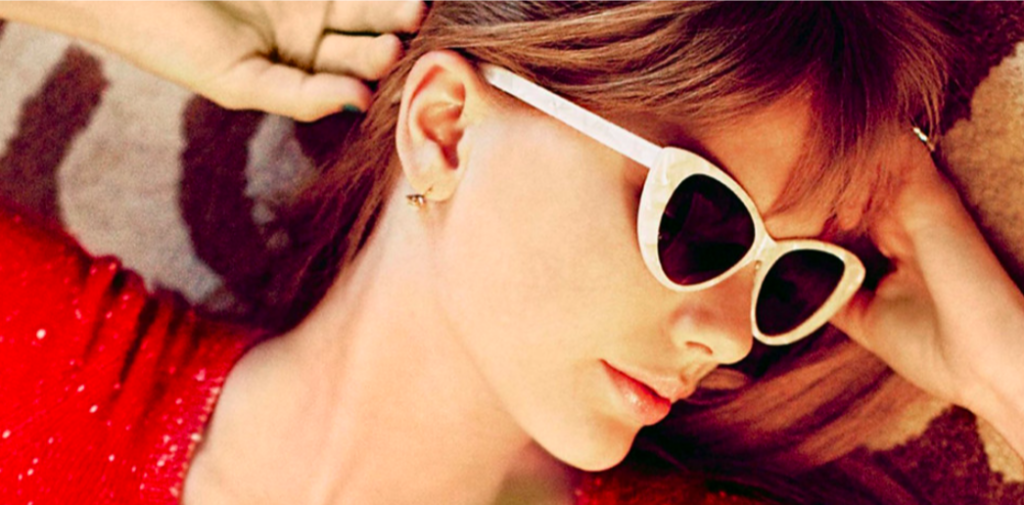 Iconic Taylor Swift Shades from Red Photoshoot: Purple Sunglasses