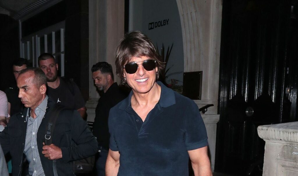 Tom Cruise Steps Out in Ray-Ban Sunglasses at London’s Dolby Screening Room