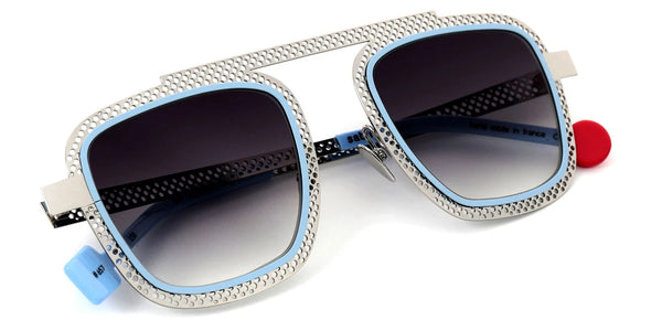 Perforated Polished Palladium/Satin Pastel Blue / 52-24-150