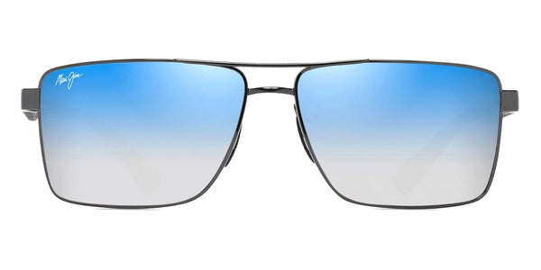 Shiny Gunmetal with Black / Dual Mirrored Blue to Silver / 60-14-140