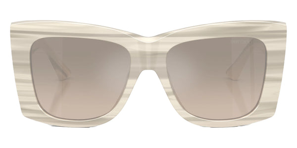 Striped White / Brown Gradient Gray Mirrored Silver / 54-17-140