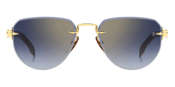 Gold Black / Blue Shaded Gold Mirrored / 55-20-145