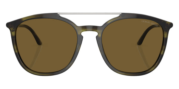 Striped Green/Matte Silver / Dark Brown / 54-19-145