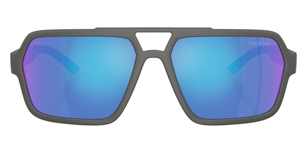 Gray Silver / Light Green Mirrored Blue / 59-16-145