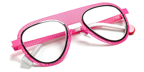 Satin Neon Pink Perforated/Polished Ruthenium / 51-22-145