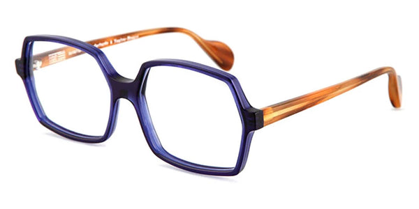 Translucent Dark Blue/Blonde Horn / 54-14