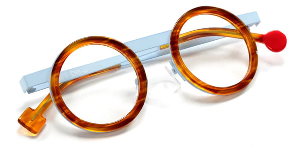 Shiny Blonde Veined Tortoiseshell/Satin Baby Blue / 39-23-135