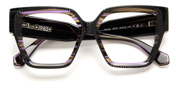 Black Geometric/Plum Striped / 51-16-143