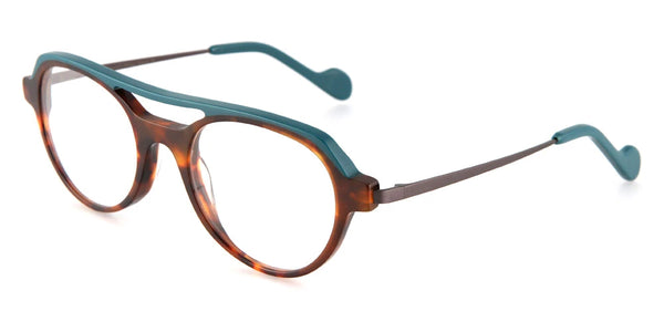 Brown and Peacock Blue Tortoiseshell/Chocolate Brown / 48-20