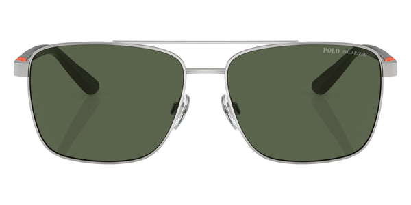 Shiny Silver/Shiny Olive/Orange Rubber / Polarized Dark Green / 59-15-145