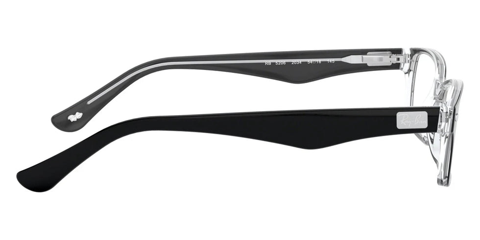 Ray-Ban RX5206 2034 52 - Black On Transparent