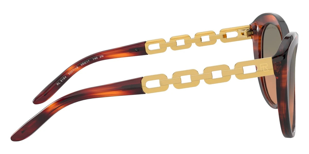 RALPH LAUREN RL8184 500718 56 - Shiny Striped Havana / Gray Gradient Orange