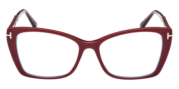 Shiny Solid Bordeaux/Shiny Rose Gold/T Logo / Blue Block / 55-16-140