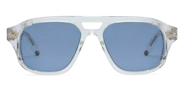 Crystal Clear/Brushed 12k Gold/Machine Silver / Dusty Blue AR / 55-18-148