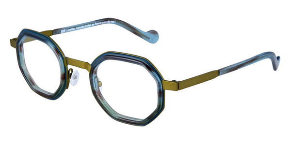 Bright Yellow Cercles Grooves and Transparent Water Green Inserts/Water Green / 45-25