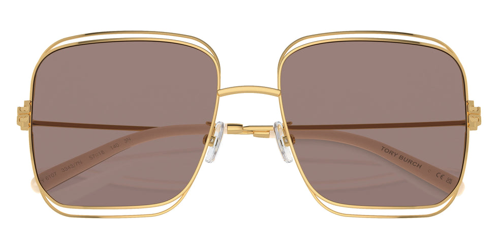 Tory Burch TY6107 33437N 57 - Shiny Gold / Light Purple and Brown Mirrored