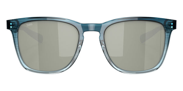 Shiny Deep Teal Fade / Gray Silver Mirrored Polarized / 52-19-140