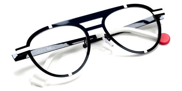 Shiny Navy Blue/Satin White / 52-19-145