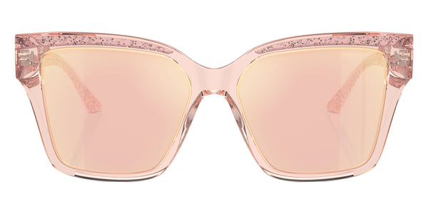 Transparent Pink Glitter / Pink Mirrored Rose Gold / 55-16-145